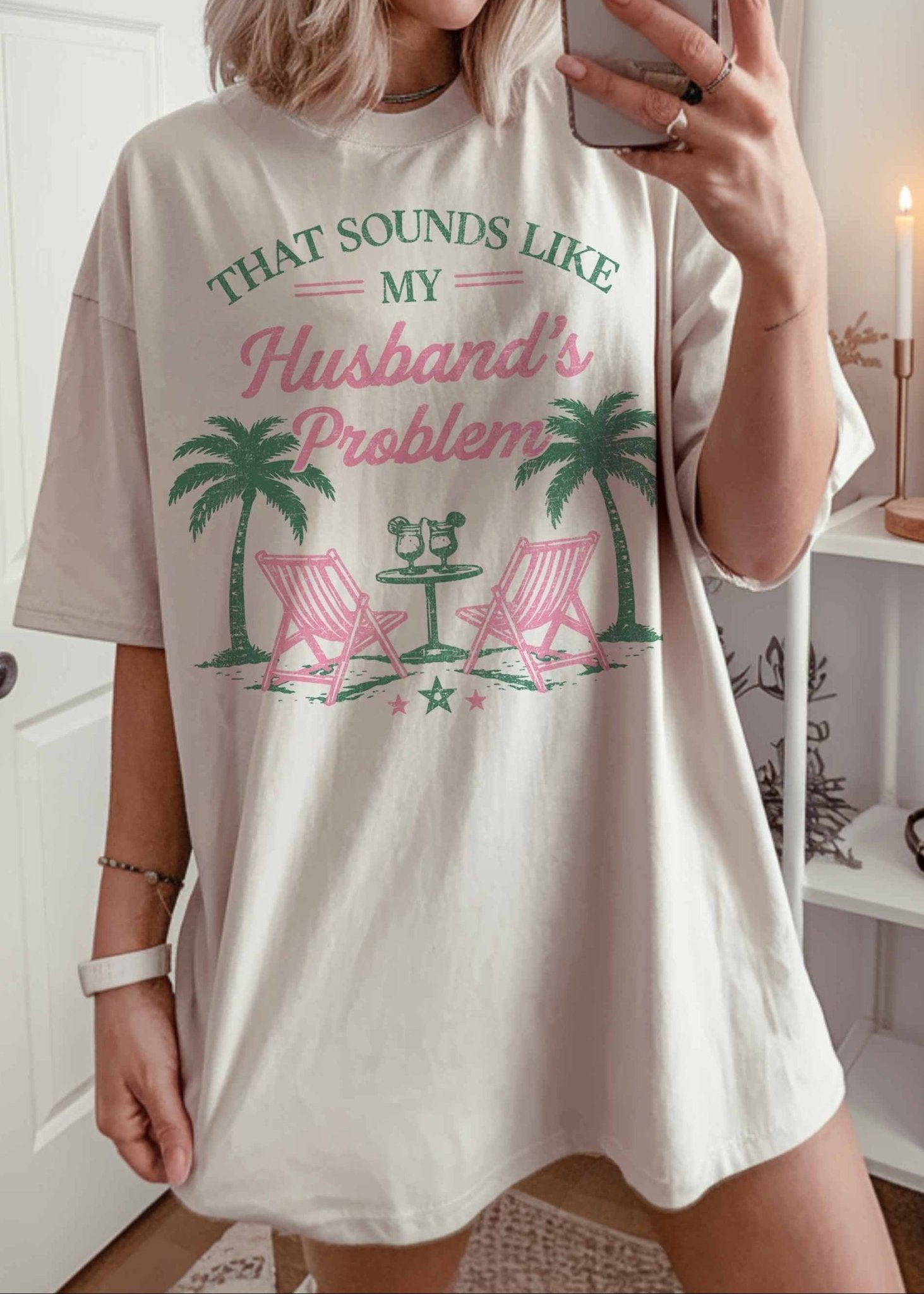 Husband's Problem Oversized Graphic Tee - Westly