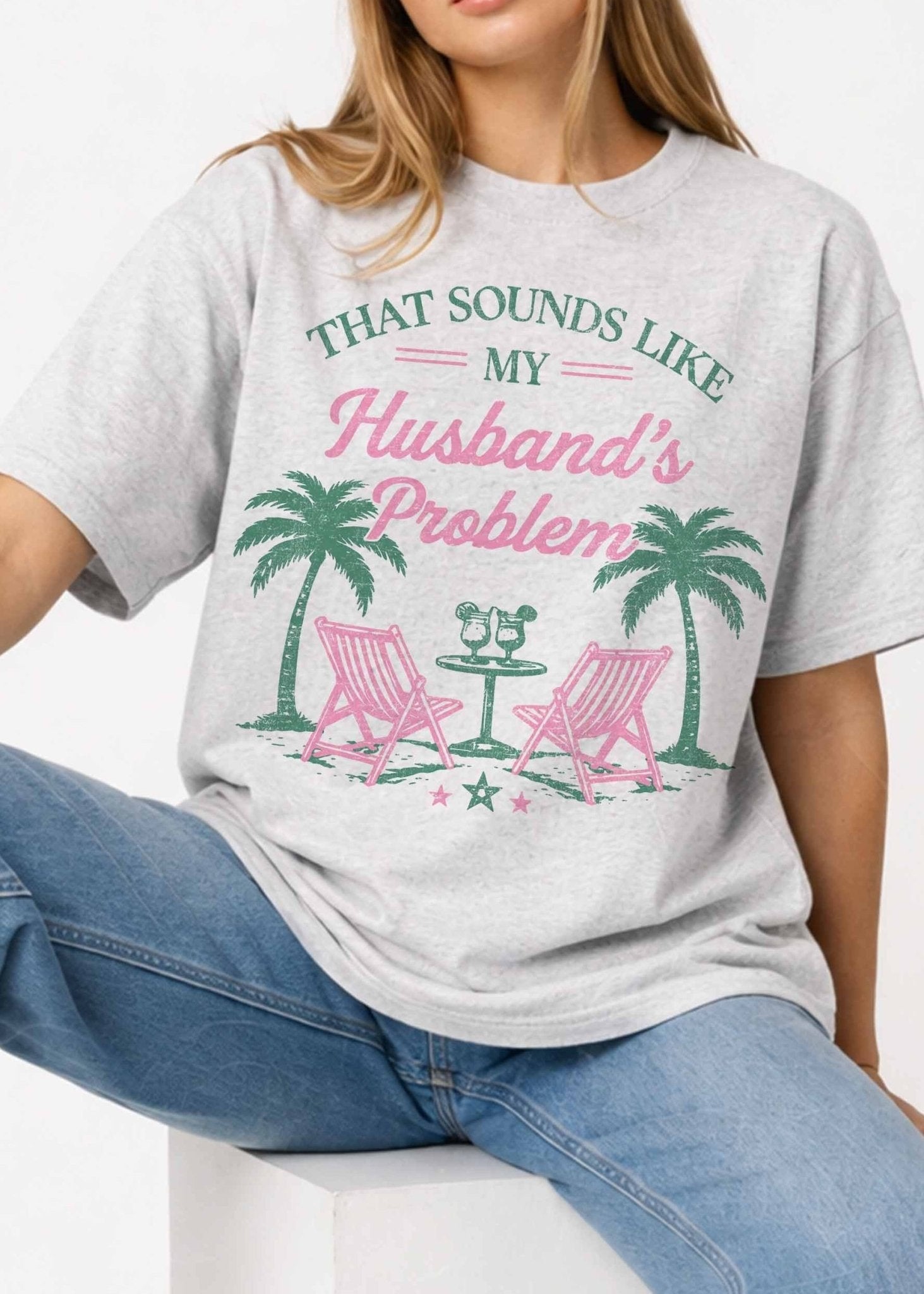 Husband's Problem Oversized Graphic Tee - Westly