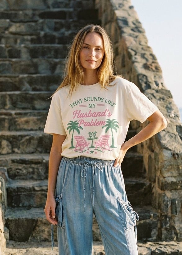 Husband's Problem Oversized Graphic Tee - Westly