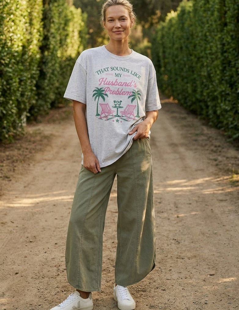Husband's Problem Oversized Graphic Tee - Westly
