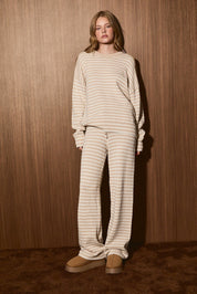 Idle Hour Striped Knit Lounge Set - Westly