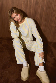 Idle Hour Striped Knit Lounge Set - Westly
