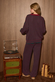 Idle Hour Striped Knit Lounge Set - Westly