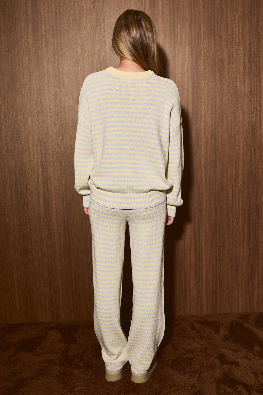 Idle Hour Striped Knit Lounge Set - Westly