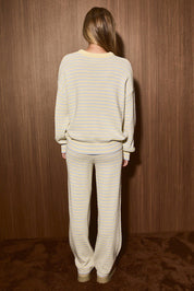 Idle Hour Striped Knit Lounge Set - Westly