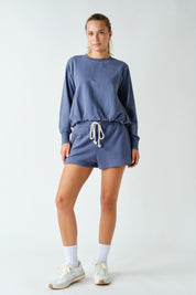 Idyll Washed French Terry Shorts in Ocean, photo 4