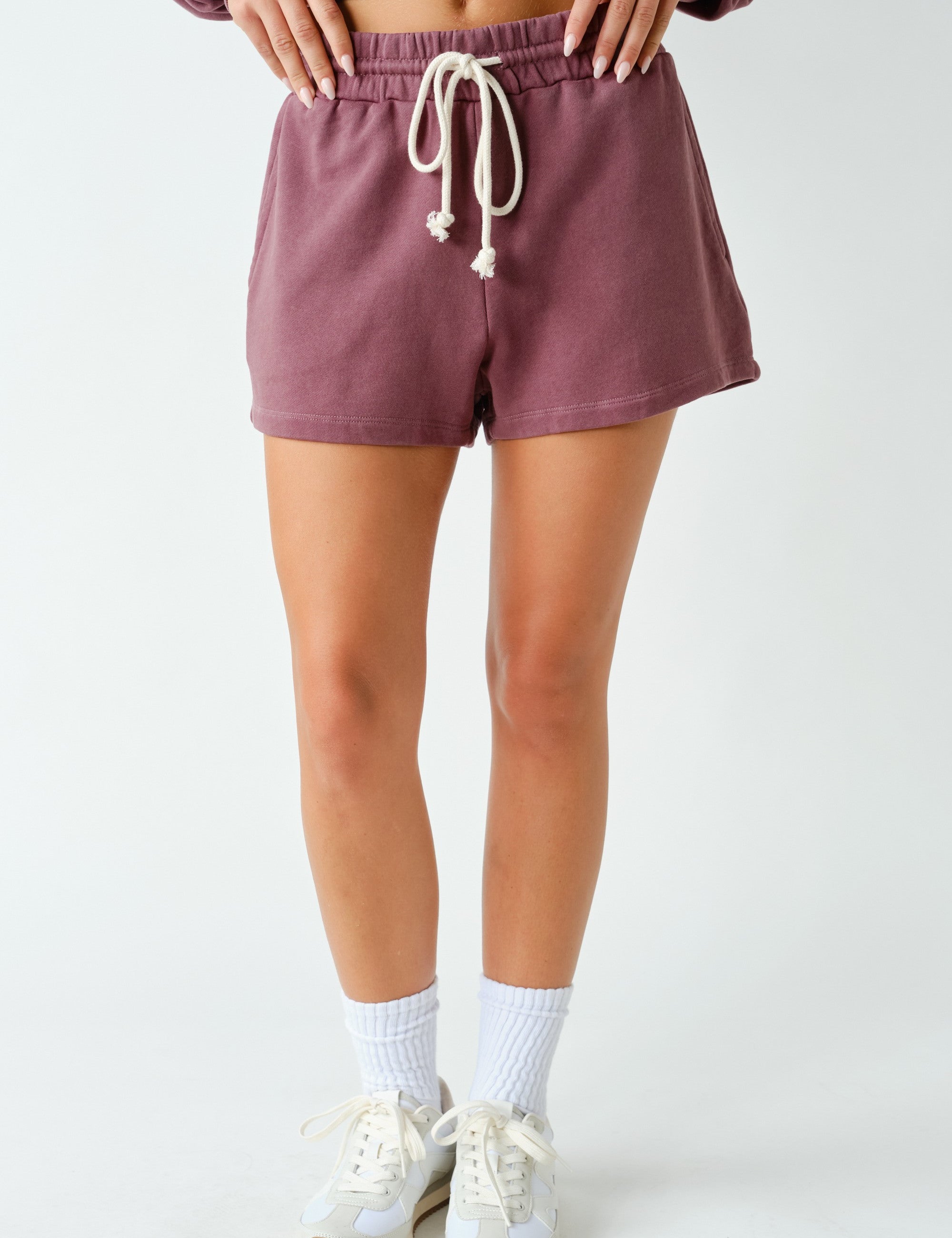 Idyll Washed French Terry Shorts in Rosewood, photo 1