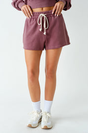 Idyll Washed French Terry Shorts in Rosewood, photo 1