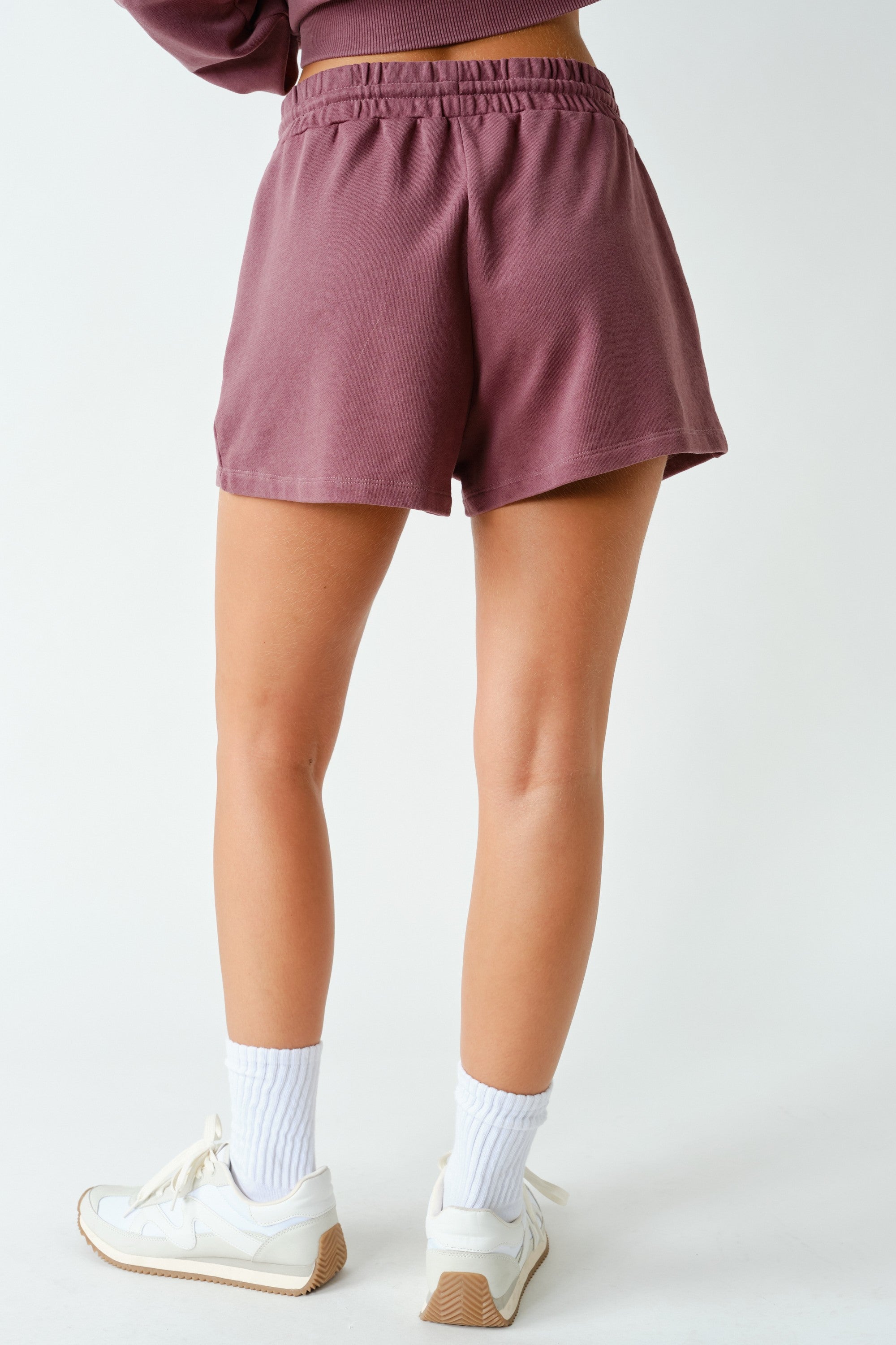 Idyll Washed French Terry Shorts in Rosewood, photo 3