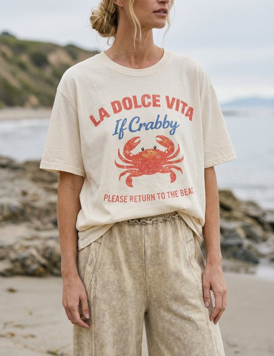 If Crabby, Return to Beach Graphic Tee - Westly