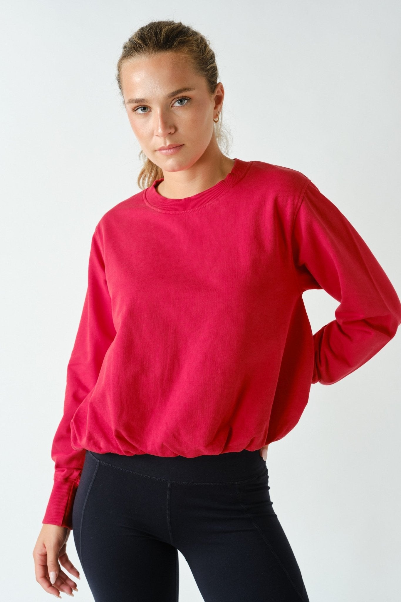 In A Cinch Washed Bubble Hem Pullover - Westly