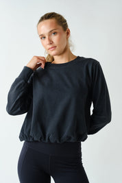 In A Cinch Washed Bubble Hem Pullover - Westly