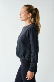 In A Cinch Washed Bubble Hem Pullover - Westly