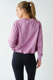 In A Cinch Washed Bubble Hem Pullover - Westly