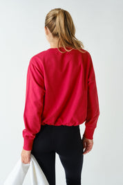 In A Cinch Washed Bubble Hem Pullover - Westly