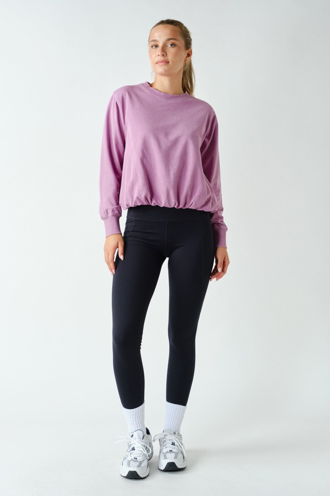 In A Cinch Washed Bubble Hem Pullover - Westly