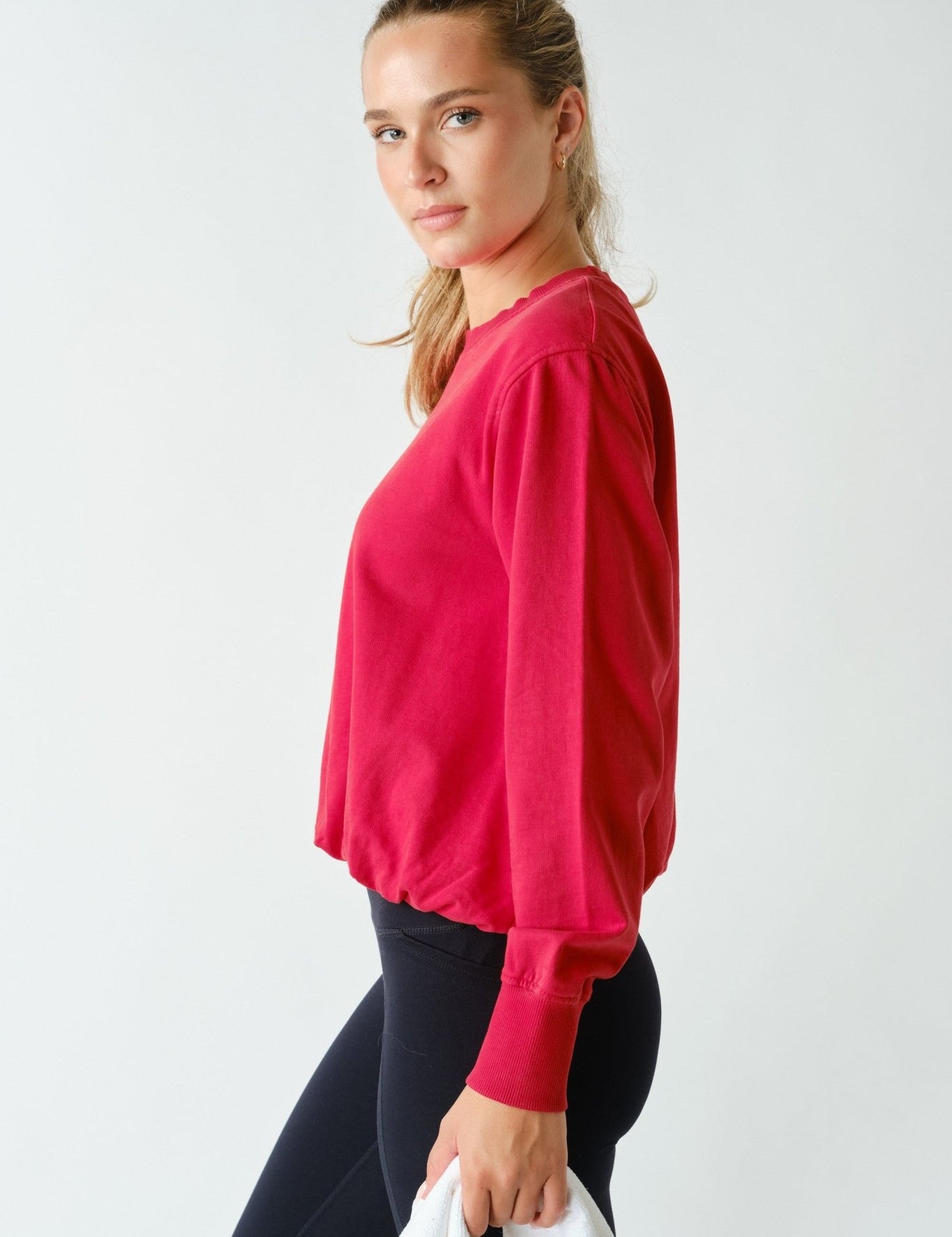In A Cinch Washed Bubble Hem Pullover - Westly