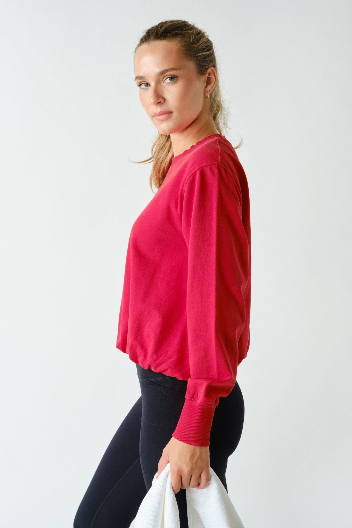 In A Cinch Washed Bubble Hem Pullover - Westly