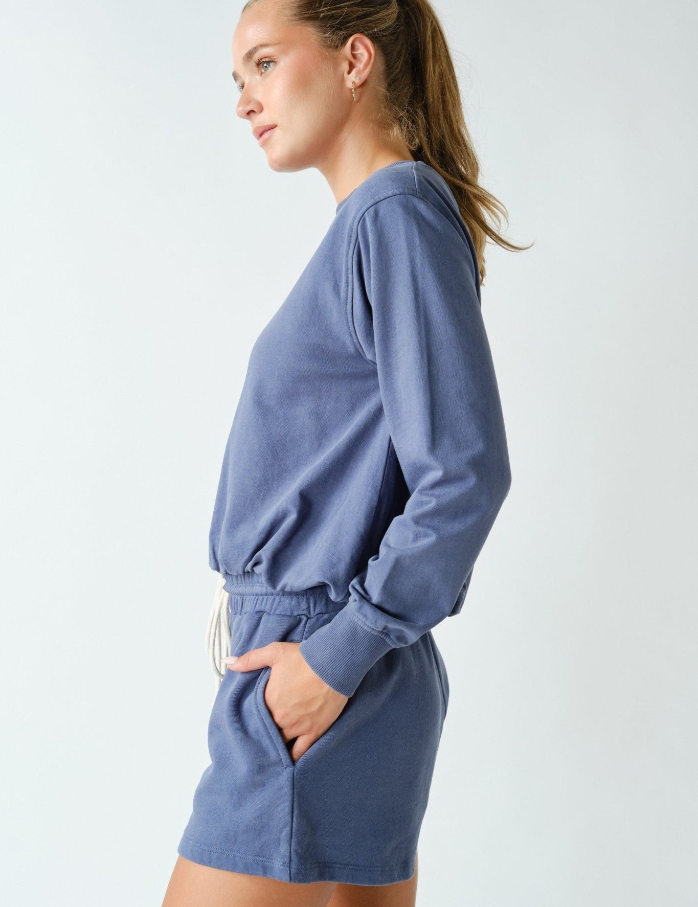 In A Cinch Washed Bubble Hem Pullover - Westly