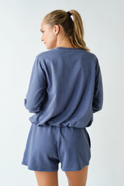 In A Cinch Washed Bubble Hem Pullover - Westly