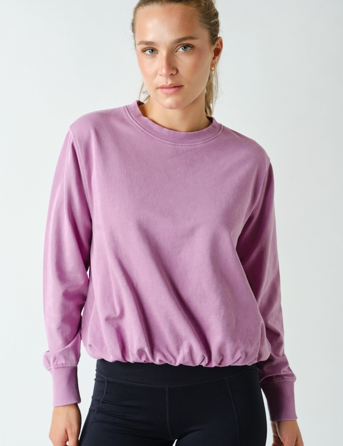In A Cinch Washed Bubble Hem Pullover - Westly