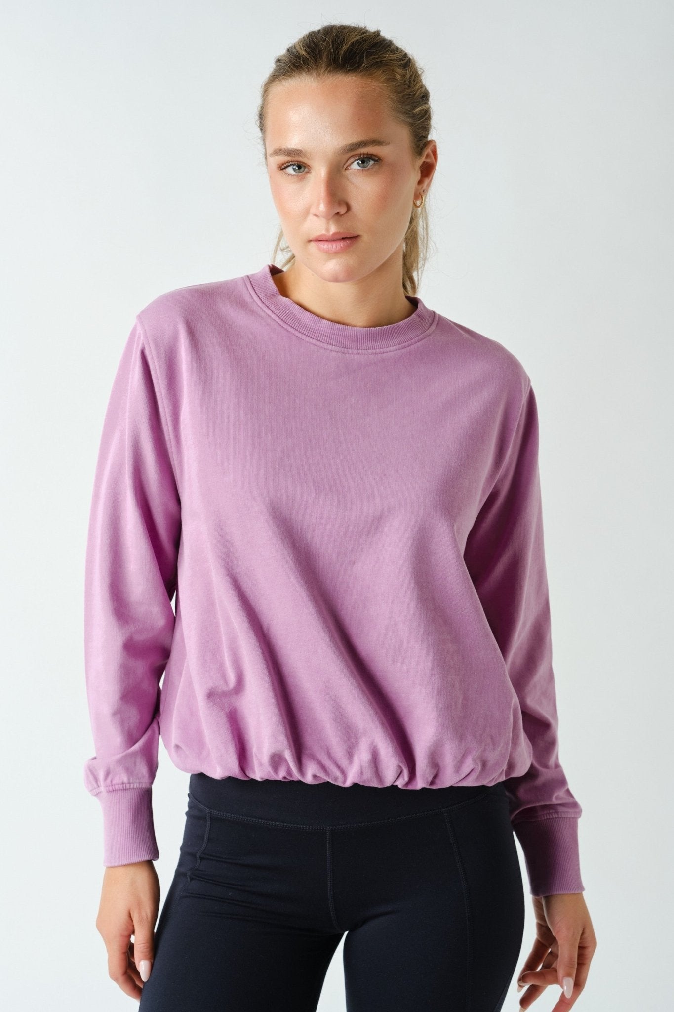 In A Cinch Washed Bubble Hem Pullover - Westly
