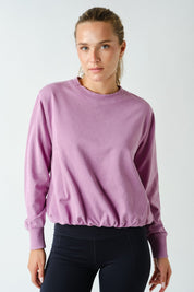 In A Cinch Washed Bubble Hem Pullover - Westly