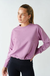 In A Cinch Washed Bubble Hem Pullover - Westly
