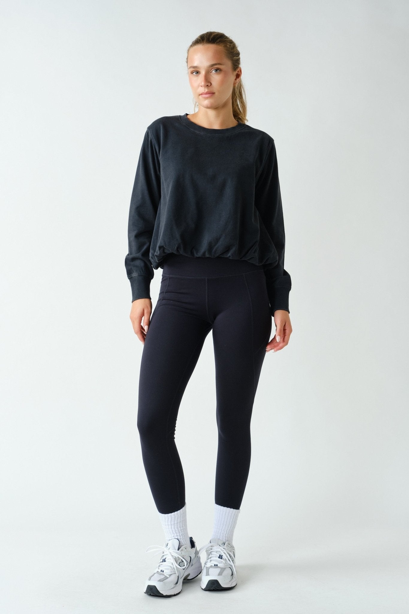 In A Cinch Washed Bubble Hem Pullover - Westly