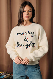 In Good Spirits Embroidered Pom-Pom Sweater - Westly