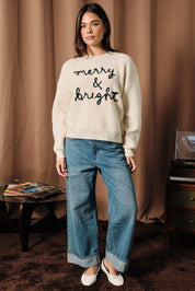 In Good Spirits Embroidered Pom-Pom Sweater - Westly