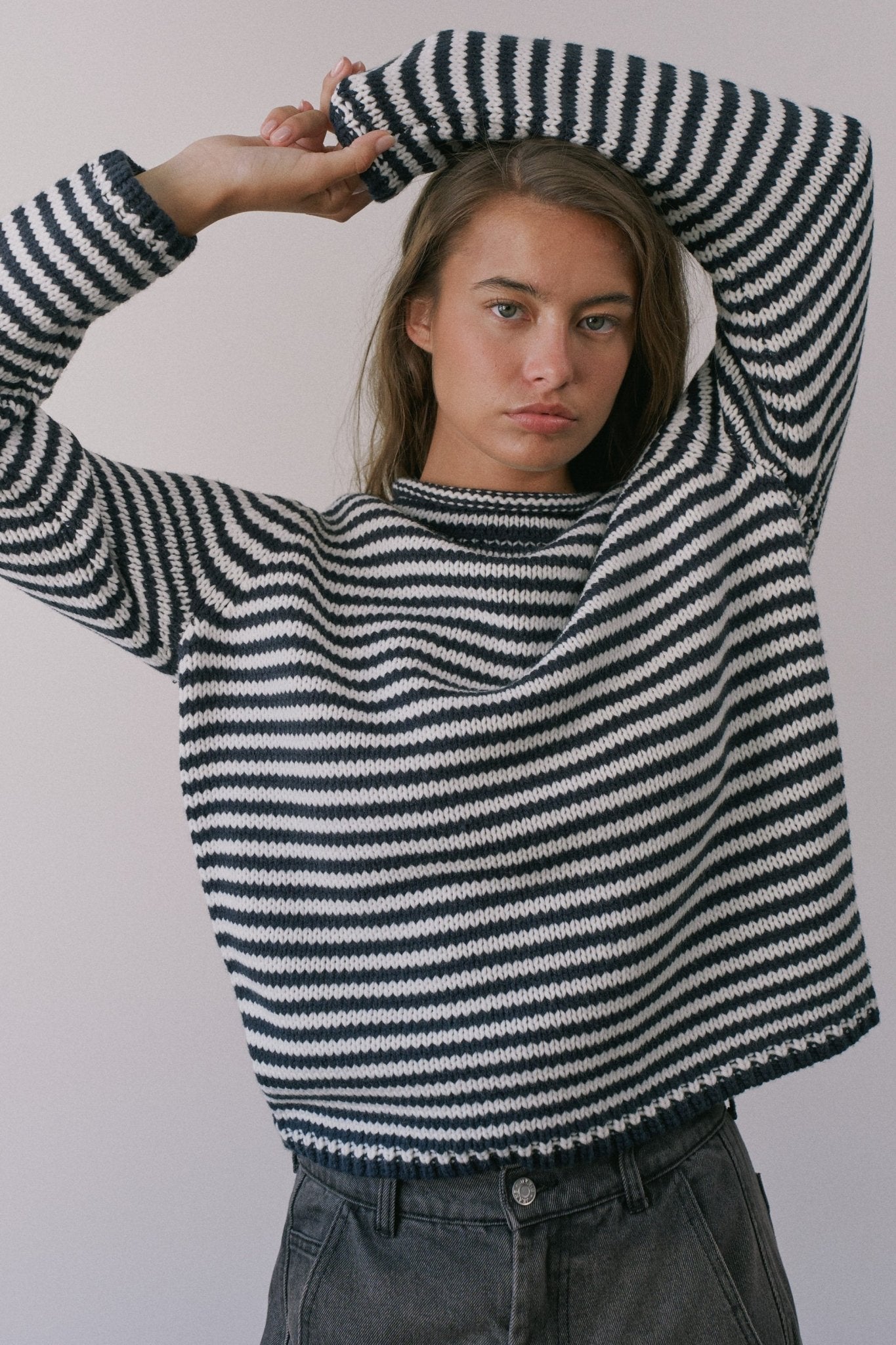 In Retrospect Roll Neck Stripe Sweater - Westly
