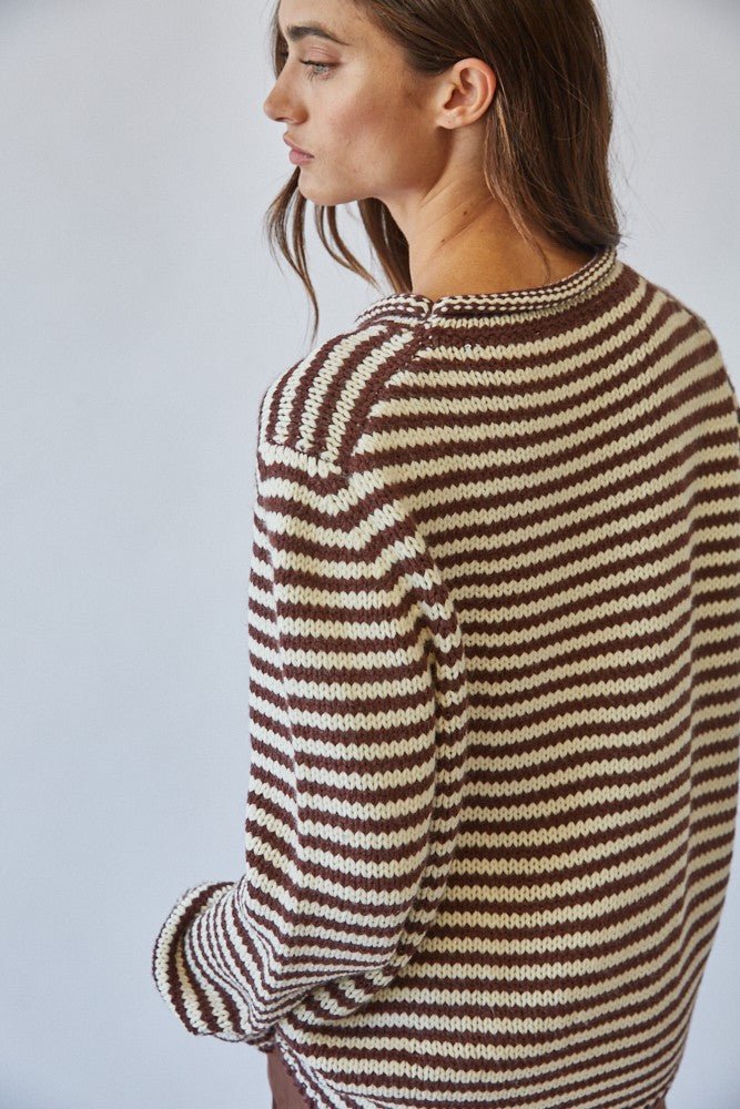 In Retrospect Roll Neck Stripe Sweater - Westly