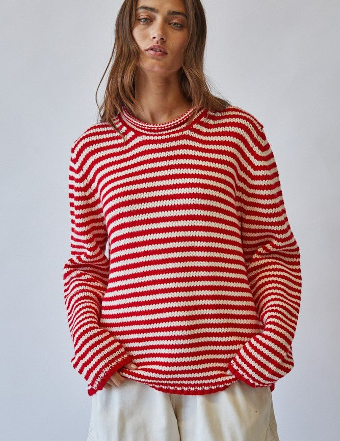 In Retrospect Roll Neck Stripe Sweater - Westly