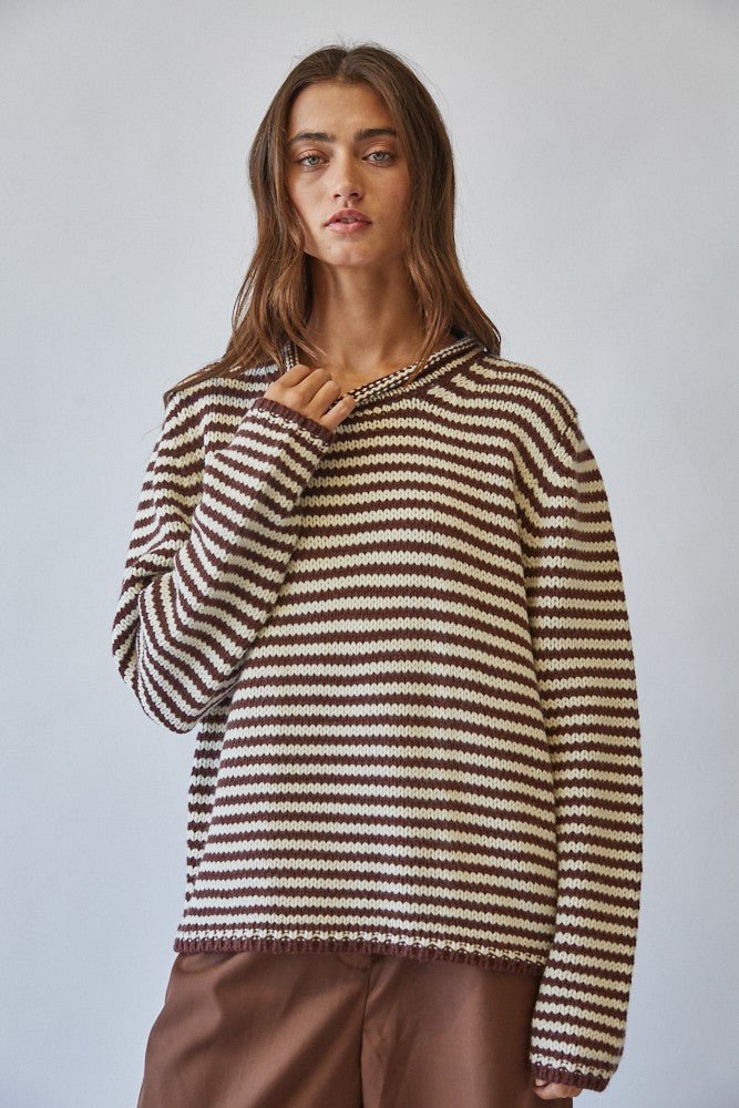 In Retrospect Roll Neck Stripe Sweater - Westly