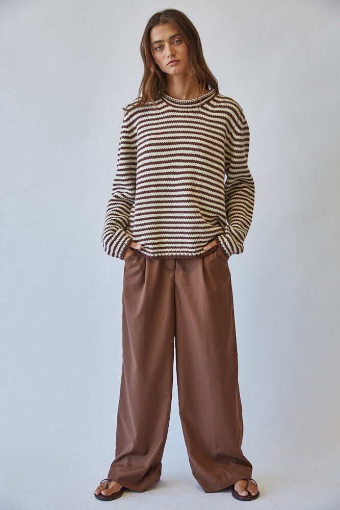 In Retrospect Roll Neck Stripe Sweater - Westly