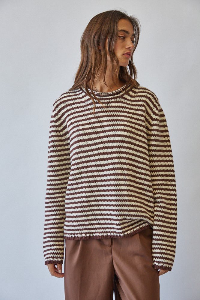 In Retrospect Roll Neck Stripe Sweater - Westly