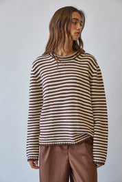 In Retrospect Roll Neck Stripe Sweater - Westly