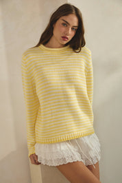 In Retrospect Roll Neck Stripe Sweater - Westly