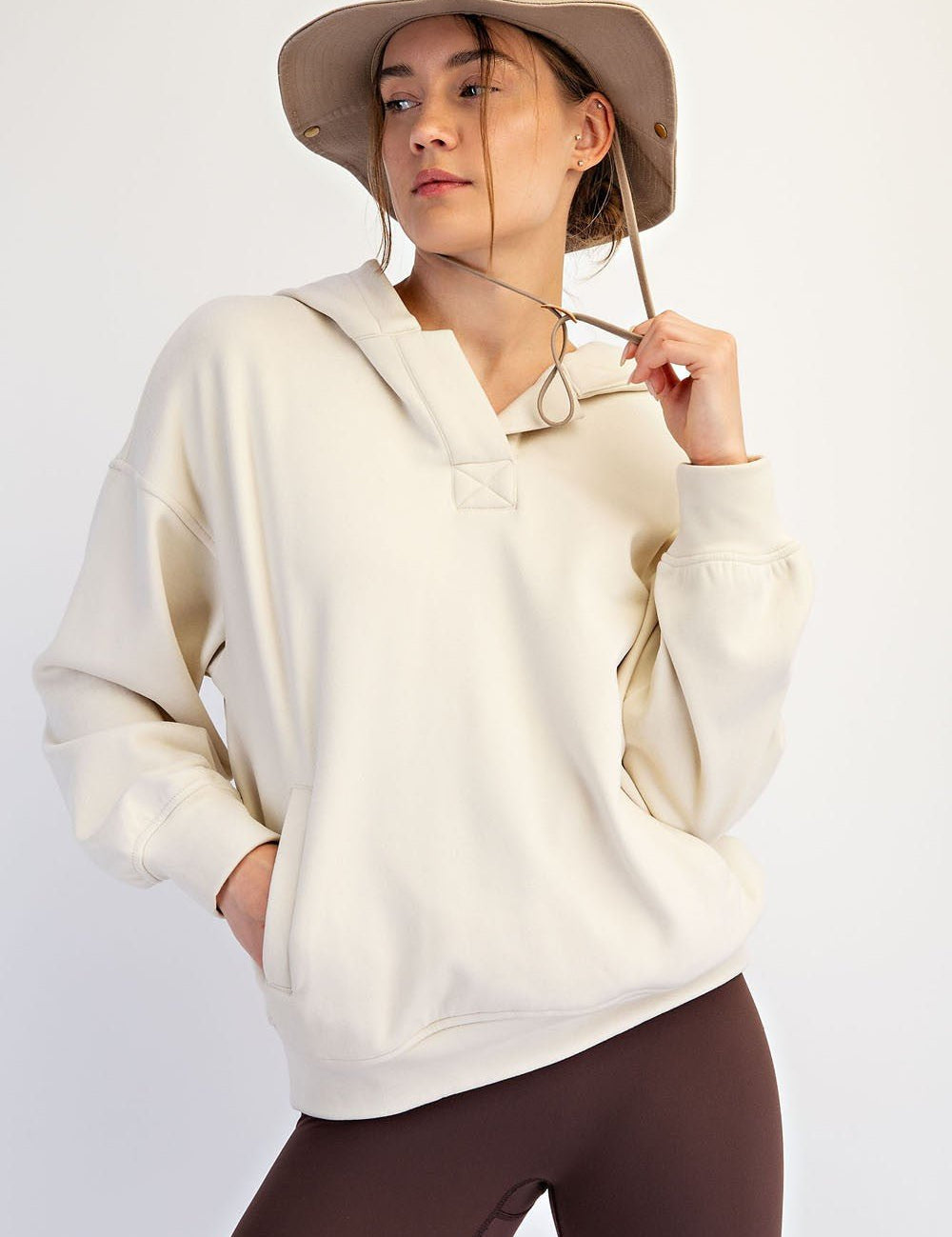 In The Groove Brushed Polo Neck Hoodie - Westly