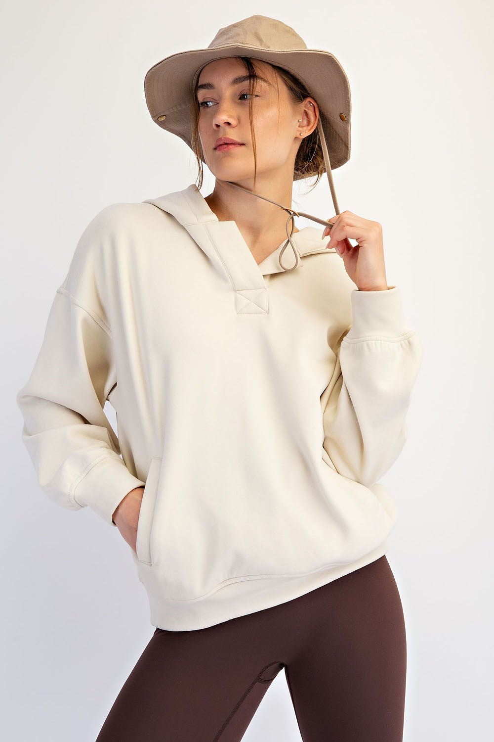 In The Groove Brushed Polo Neck Hoodie - Westly