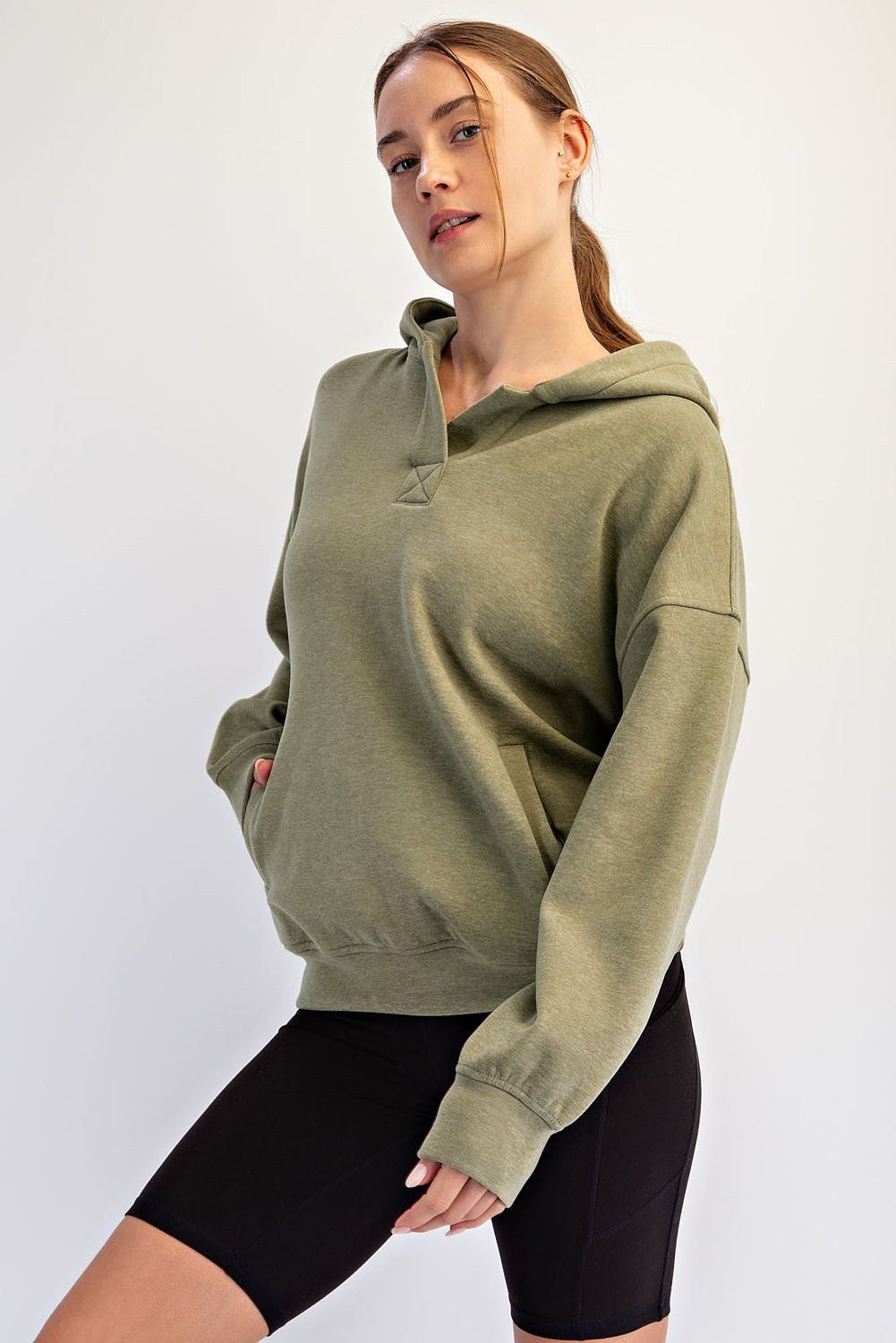 In The Groove Brushed Polo Neck Hoodie - Westly