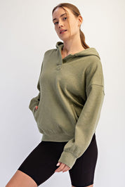 In The Groove Brushed Polo Neck Hoodie - Westly