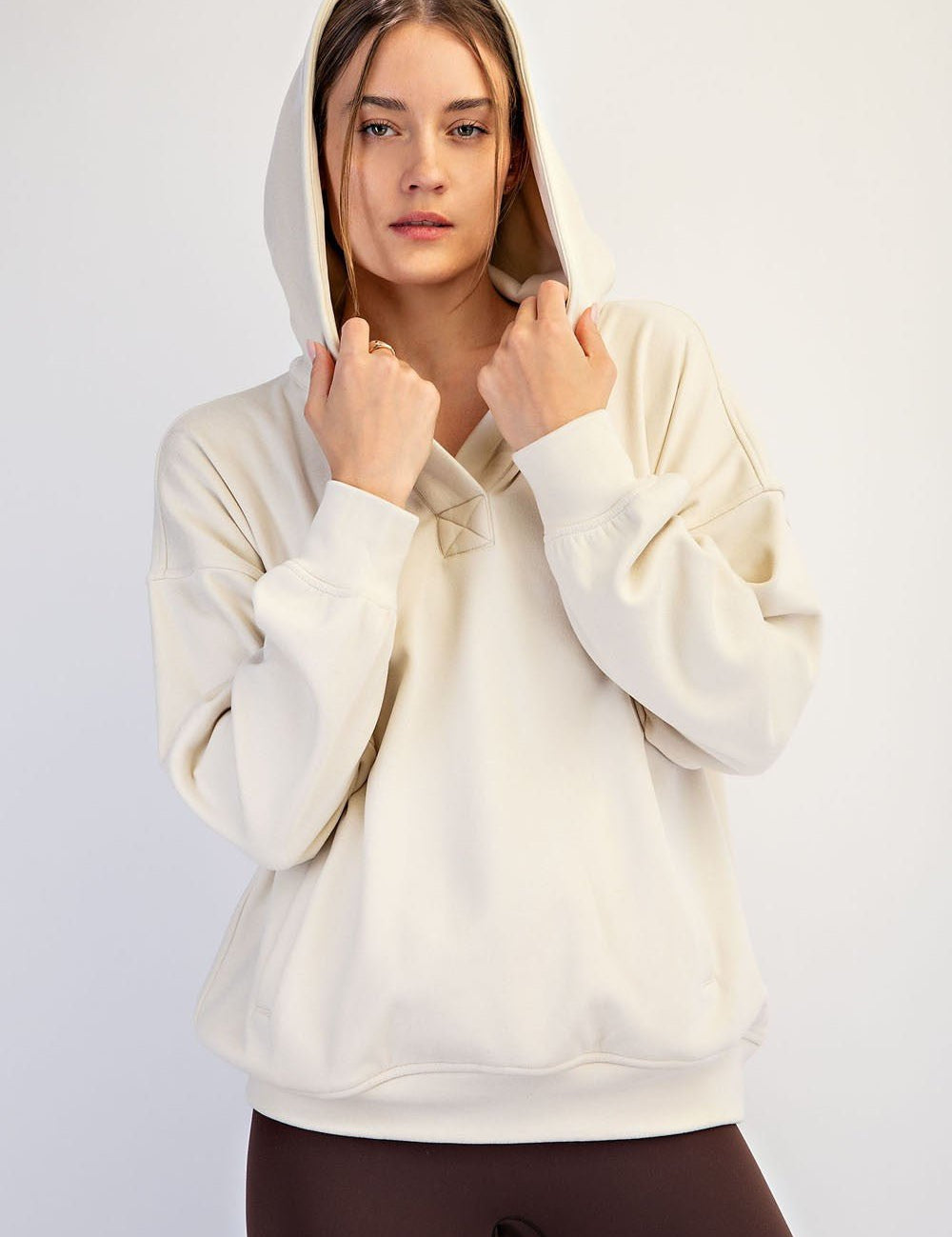 In The Groove Brushed Polo Neck Hoodie - Westly