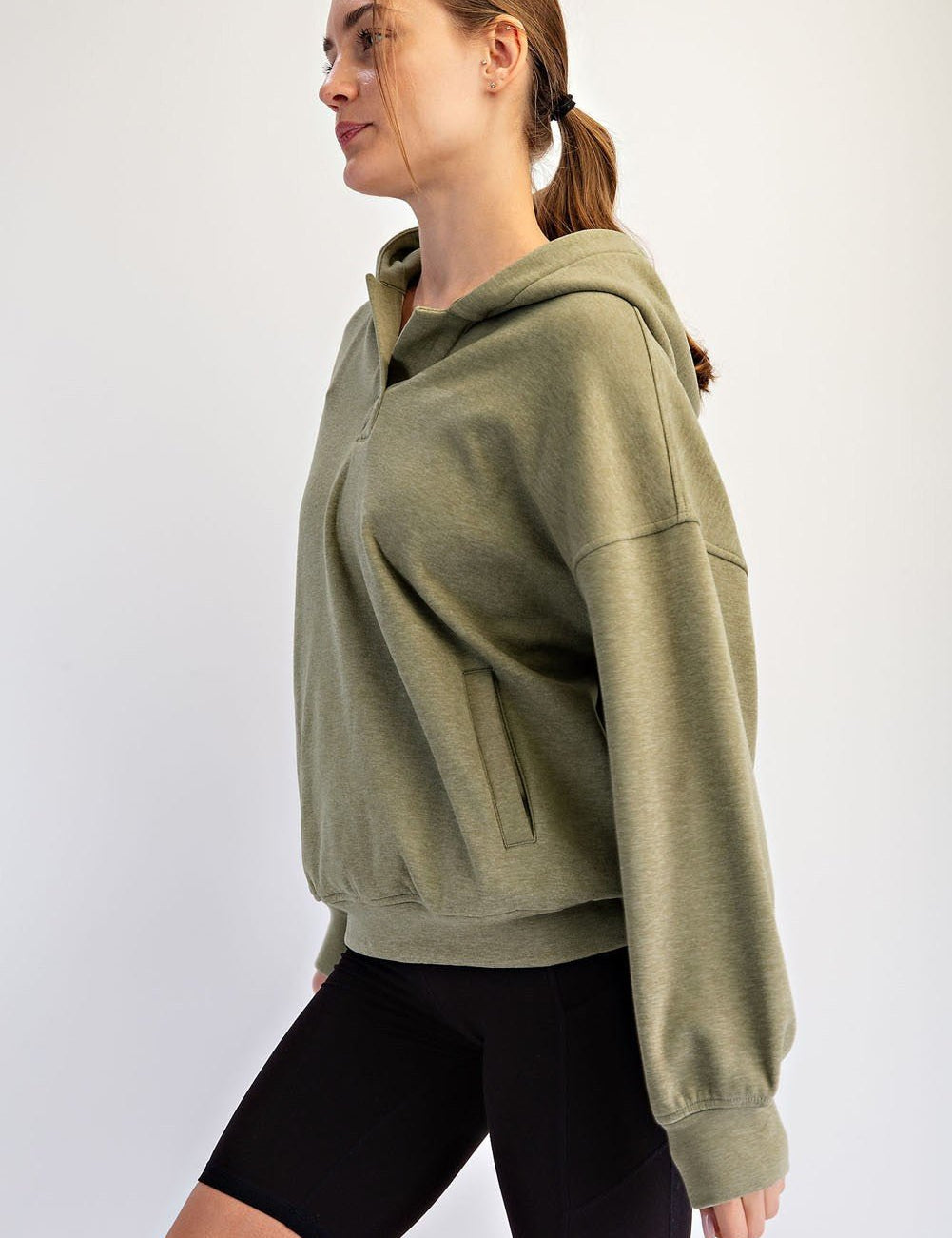 In The Groove Brushed Polo Neck Hoodie - Westly