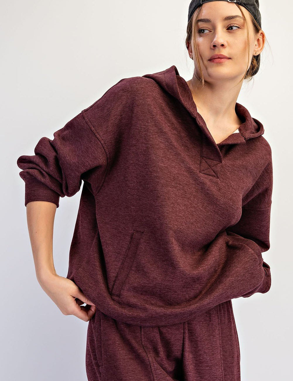 In The Groove Brushed Polo Neck Hoodie - Westly