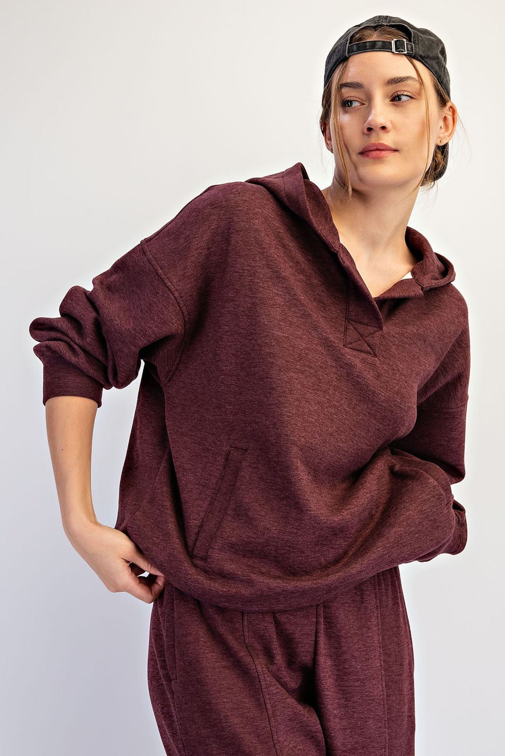 In The Groove Brushed Polo Neck Hoodie - Westly