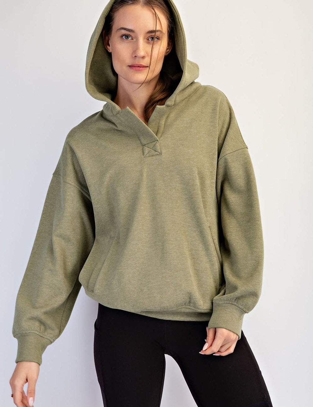 In The Groove Brushed Polo Neck Hoodie - Westly