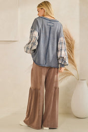 Indie Flannel Contrast Pullover - Westly