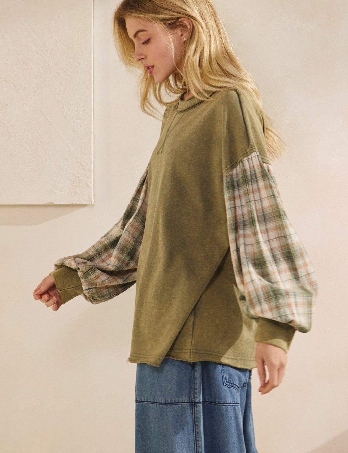 Indie Flannel Contrast Pullover - Westly
